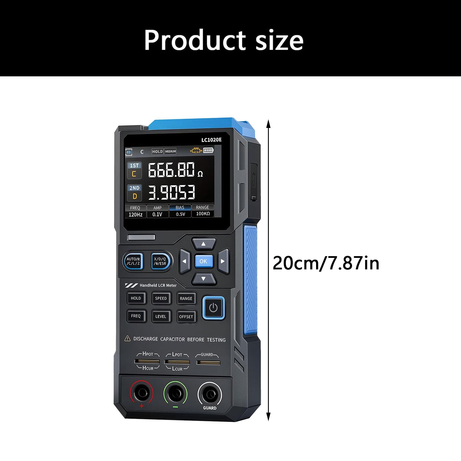 Misuratore funzioni multiple Tester capacità resistenza portatile con frequenza selezionabile da 100 Hz a 100 kHz per misuratore smistamento componenti elettrici da laboratorio