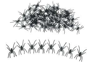 60PCS Small Realistic Black Spiders