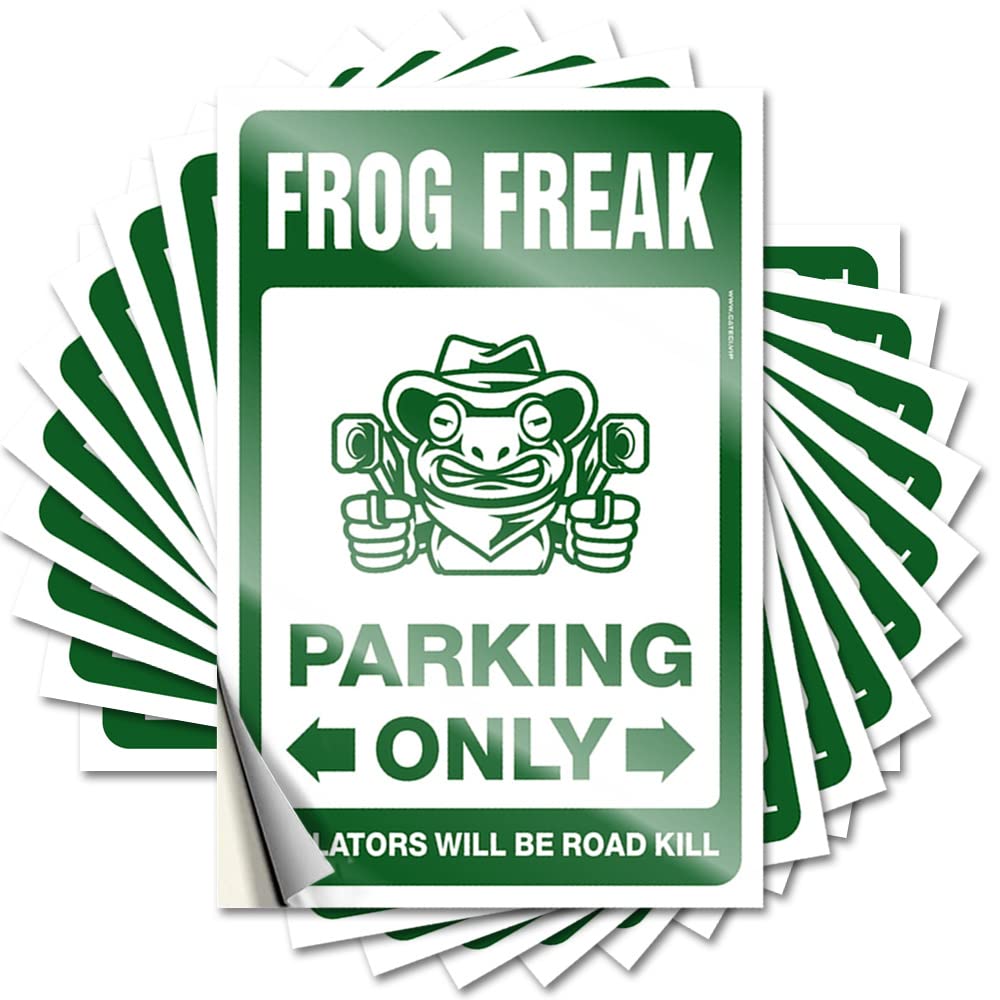 Sticker Accent Cool Room Stuff Waterproof - Frog Freak Parking Only Bottle Self Adhesive Decal for Birthday Use(12X18CM)