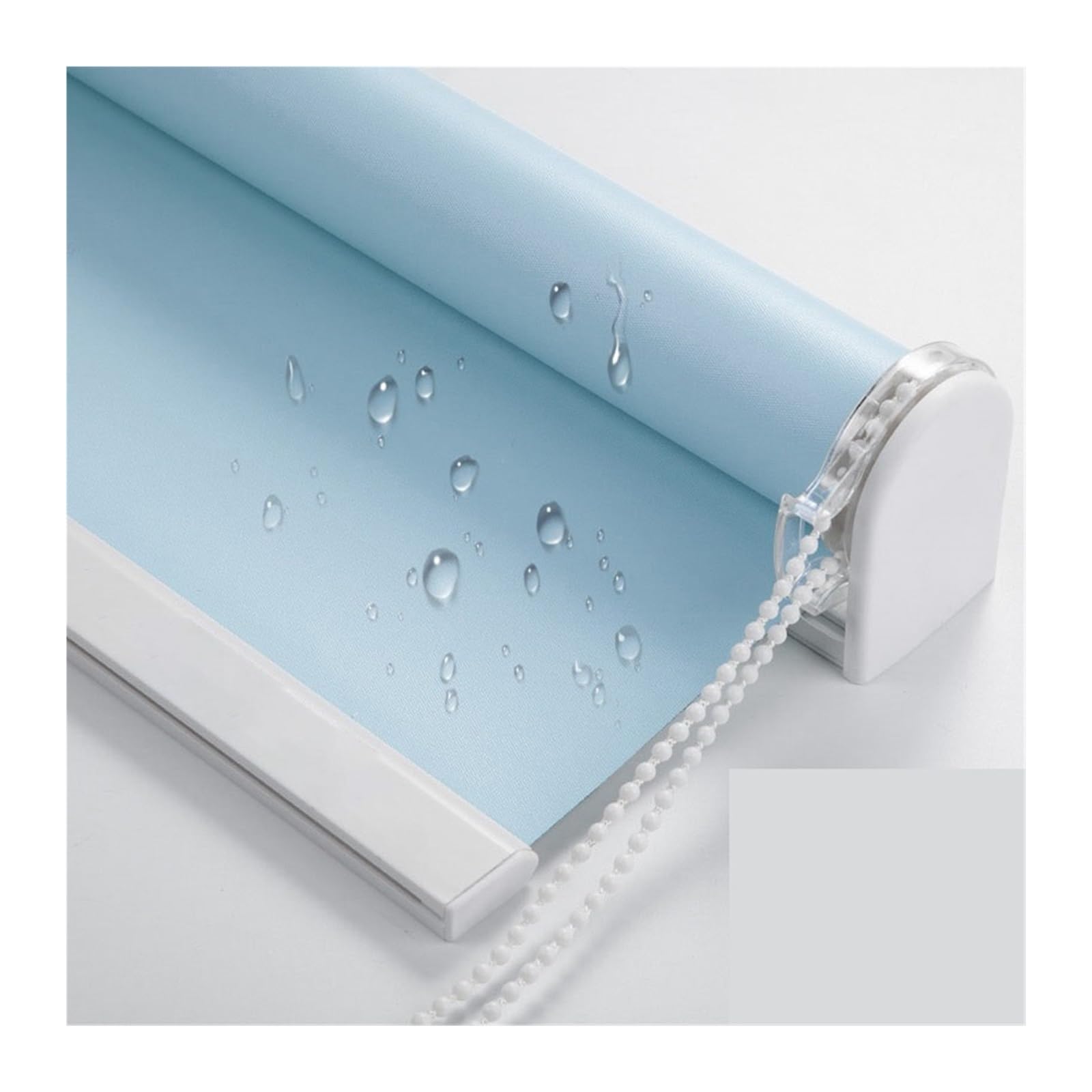 roller blackout blind Manual Blackout Roller Blinds Elegant Shades for Office Kitchen Bedroom Fabric Fit Bathroom Kitchen Bedroom Window(Light Blue,W90xH200cm)