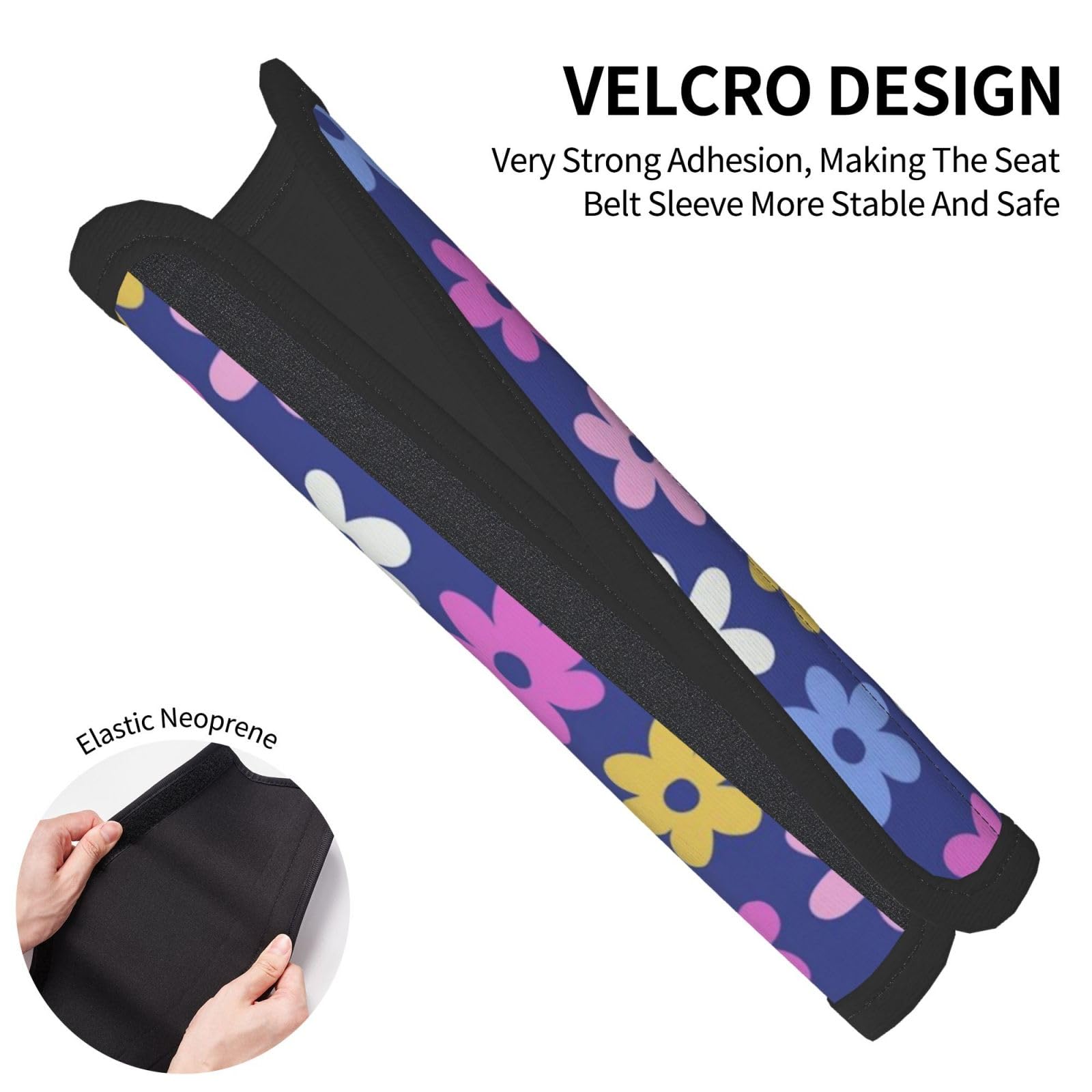 Habavok 2 Pcs Vintage Flower Car Seat Belt Covers - Soft Neoprene Shoulder Pad Protectors (Green) - View #10