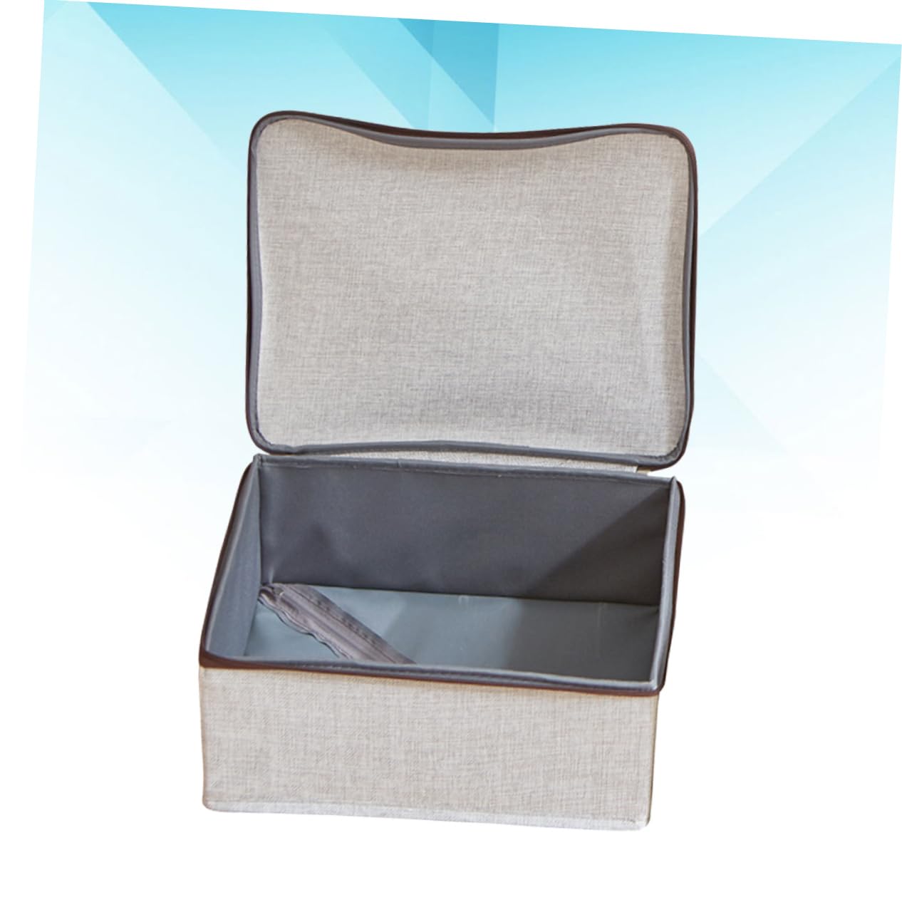 YARNOW 1pezzi Scatola Di Stoccaggio Pieghevole Con Zip Per Biancheria e Abbigliamento Organizer Multifunzionale Per Casa e Camera Da Letto Grigia