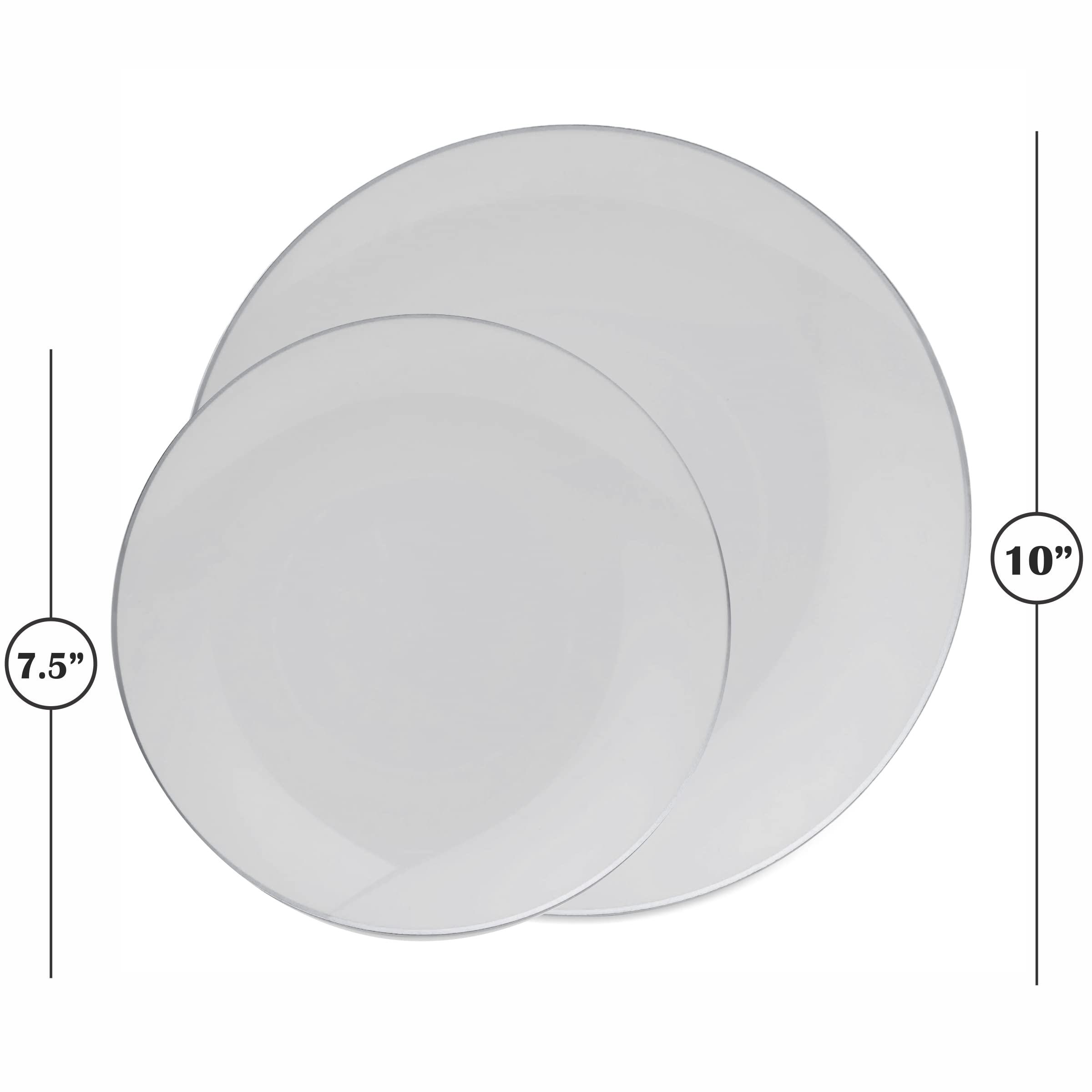 Plastic Plates U-QE 100 Pieces White Premium Heavy Duty For