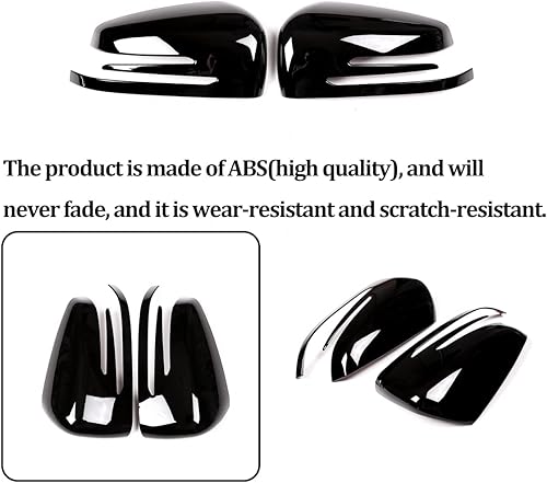 Miniatura 7 de Para Mercedes Benz A CLA GLA GLK Class W176 W117 X156 X204 2014-2017 piano negro retrovisor lateral cubierta de espejo