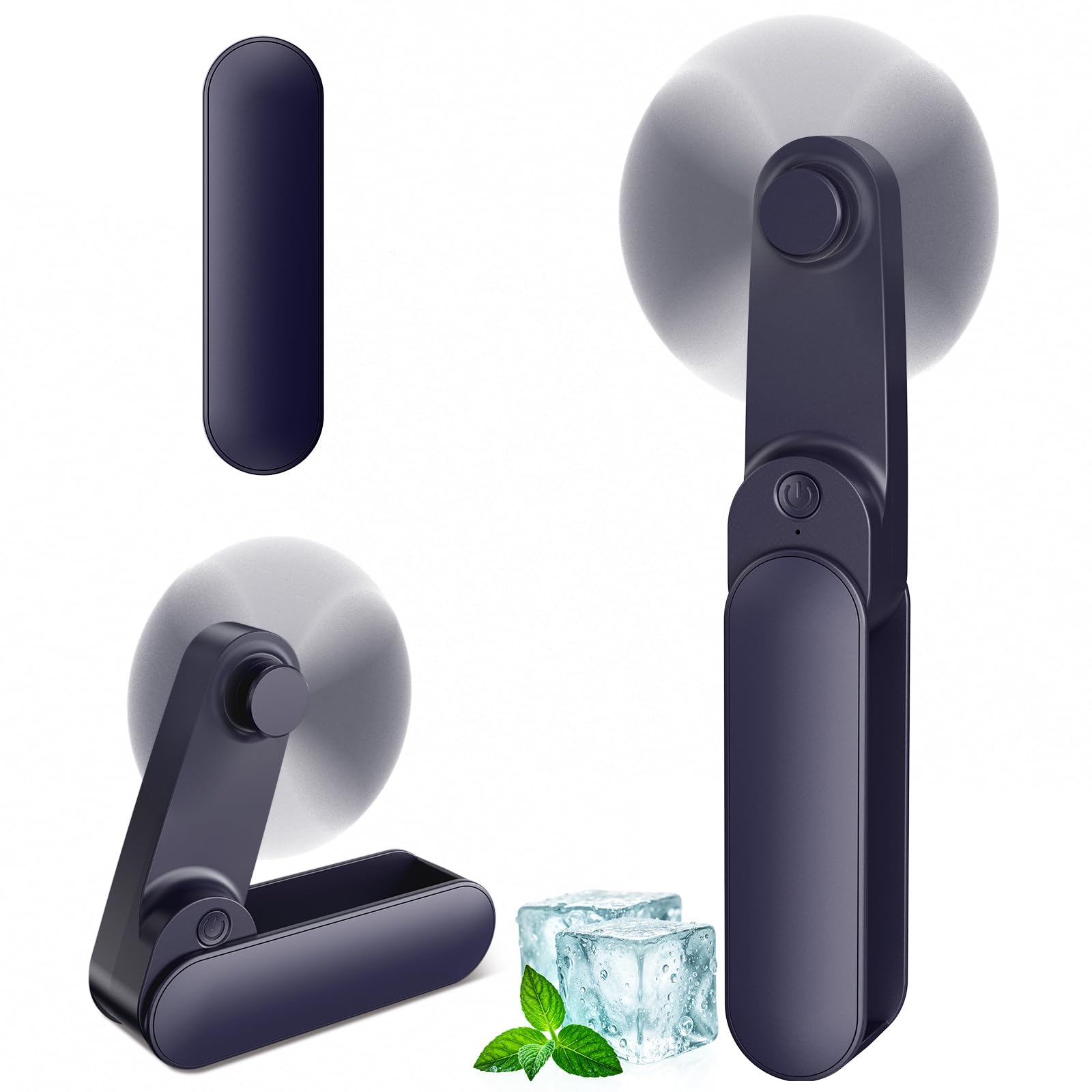 Handventilator Mini, 2 Stufen und 14 Stunden USB Ventilator mit Akku Aufladbar, Leise und Leistungsstark, Faltbarer Tischventilator, Tragbarer Ventilator für Reisen, Büro, Zuhause, Outdoor, Geschenke