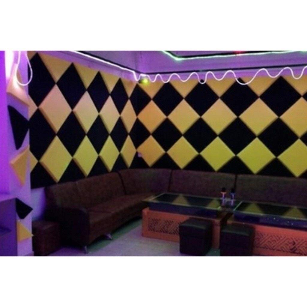 Pannelli acustici, Pannelli acustici da 10 Pezzi, Adesivo Decorativo da Parete per Hotel Club Ignifugo Sicurezza Cotone fonoassorbente insonorizzato, Nero