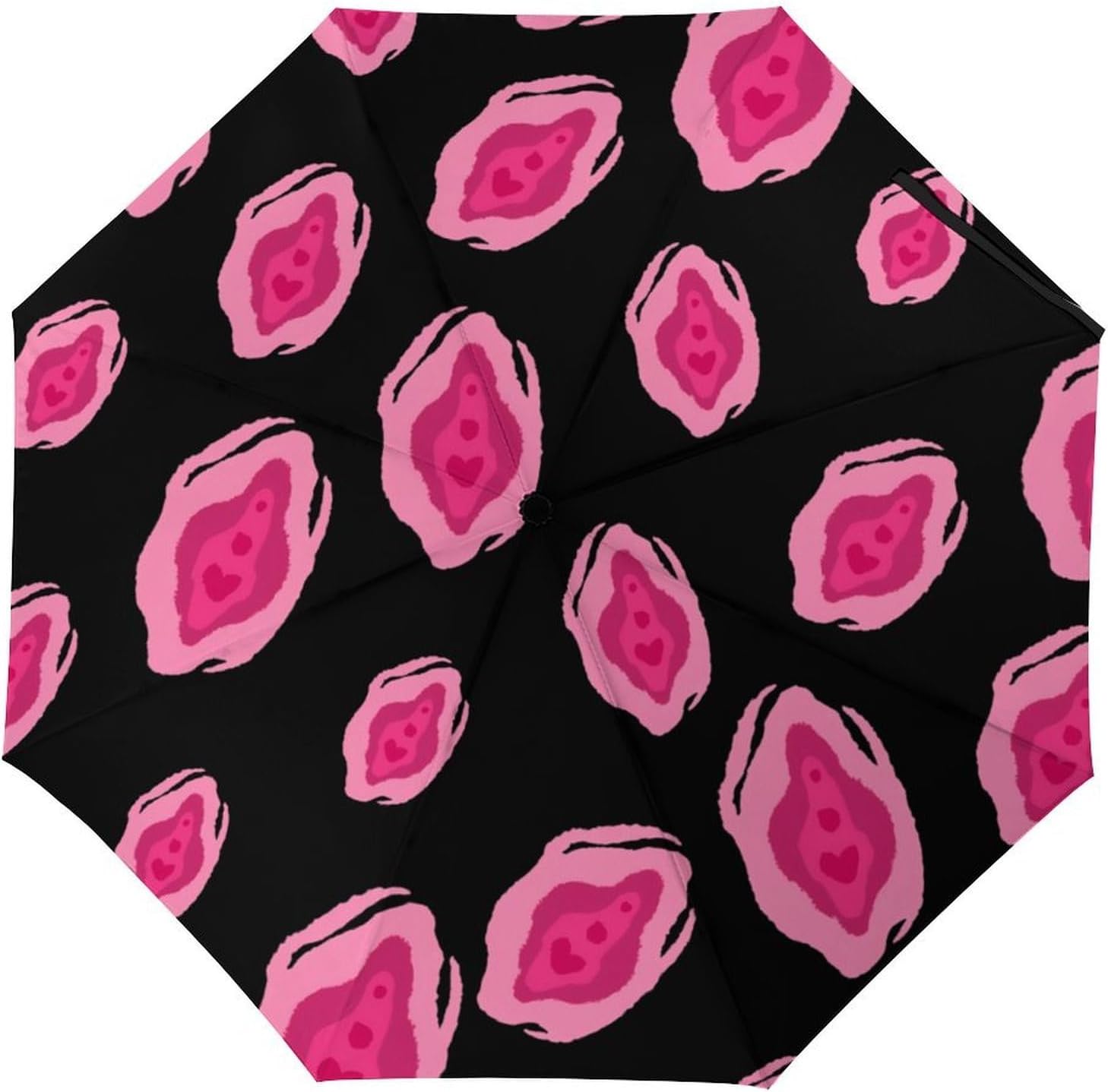 Vagina Pussy Travel Compact Umbrella Portable Tri-fold Windproof for Rain Sun Protection