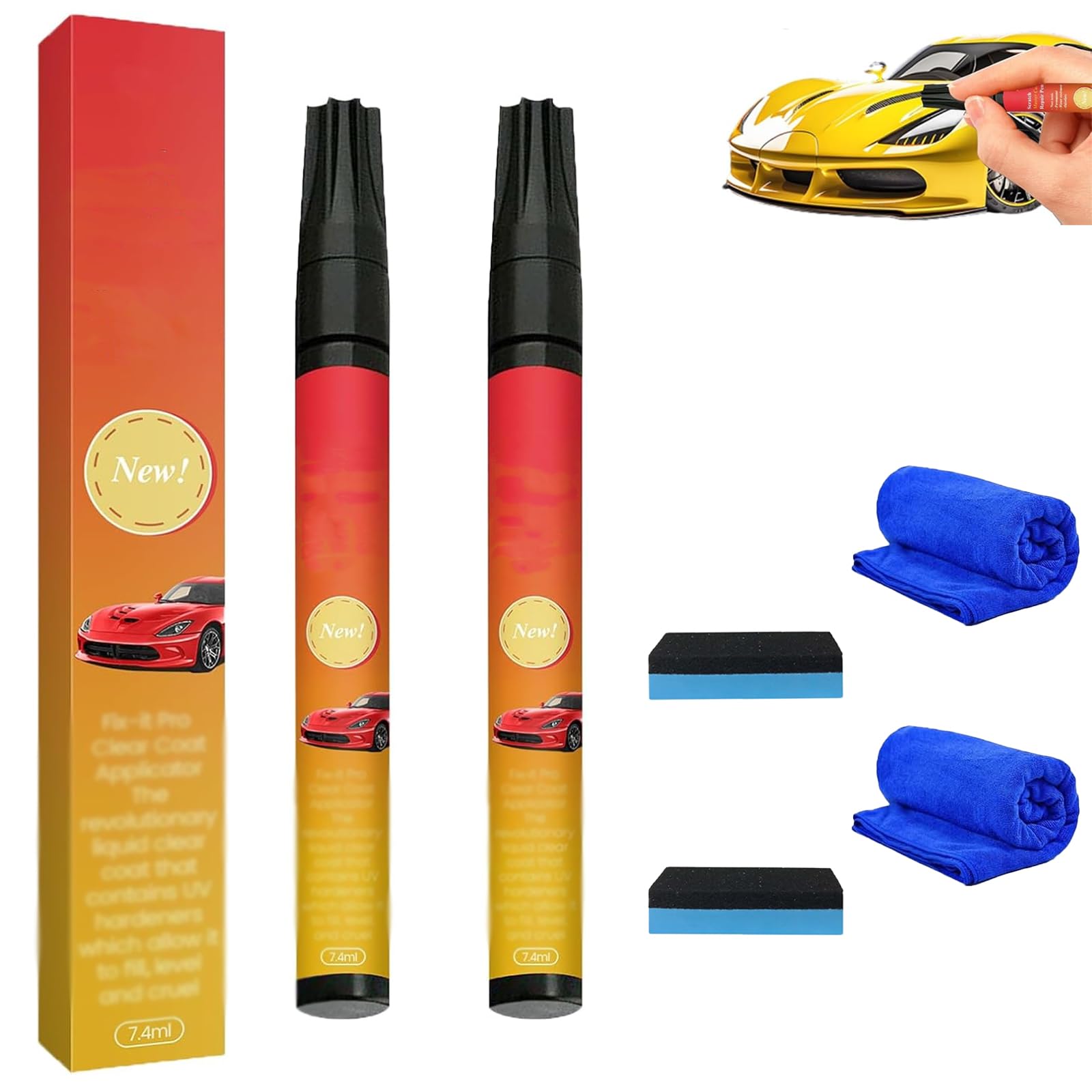Genérico All Cars Magic Pen for Car Scratches, Magic Car Scratch Removal Pen,Car Paint Scratch Remover Pen, Weatherproof Touch up Paint Pen for Cars, Trucks (2pcs)