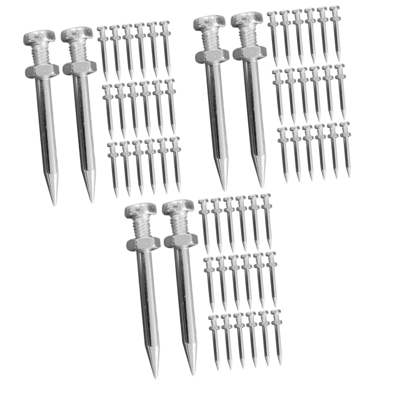 OSOLADY 3sets Lawn Aerator Shoes Metal Spikes Aerator Shoes Pegs for Yard Tools Rolling for Grass 40pcs*3