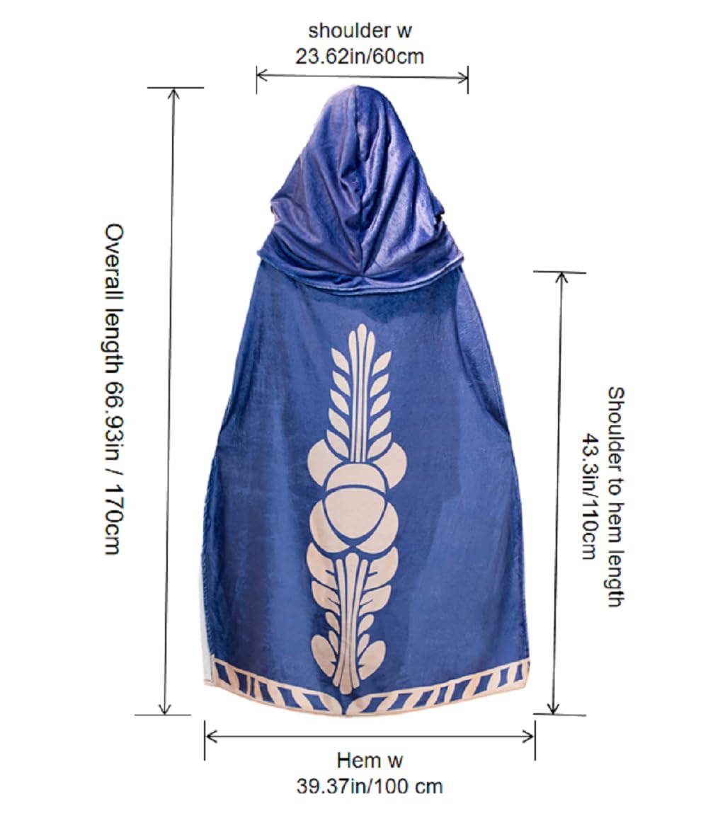 MARUKQW Princess Zelda Tears of The Kingdom Hyrulelu Velvet Adult Male  Female Cosplay Hooded Long Cape Cloak Costumes Dress Up Big Cape Overall  Length 66.93 Inches Blue, Blue, Medium-sizd : Amazon.com.au: Toys