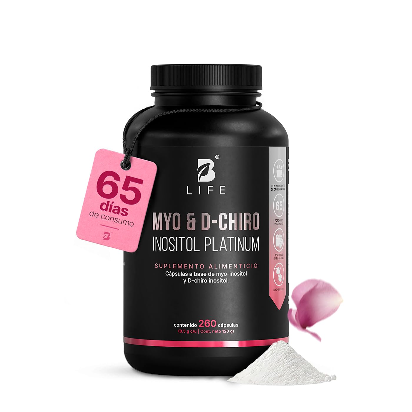 B Life Myo y D-Chiro Inositol Platinum Ratio 40:1 con 260 cápsulas