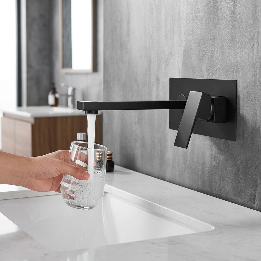 Grifo mezclador monomando para pared, 1,2 GPM, ahorro de agua, aireado
