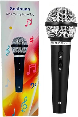 Juguete de micrófono para niños, juguete de micrófono falso de plástico para Halloween, Navidad, cosplay, recuerdos de fiesta de cumpleaños, juego