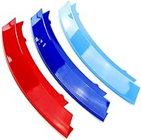 Vista 2 de Tiras de rejilla insertadas tricolores compatibles con BMW 2003-2006 E53 X5, parrilla central de riñón de 7 vigas