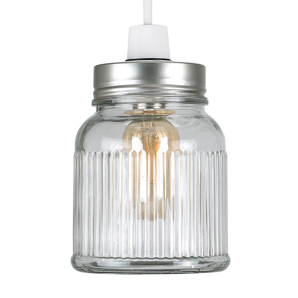 ValueLights Ceiling Pendant Shade - Brushed Chrome - Metallic Silver