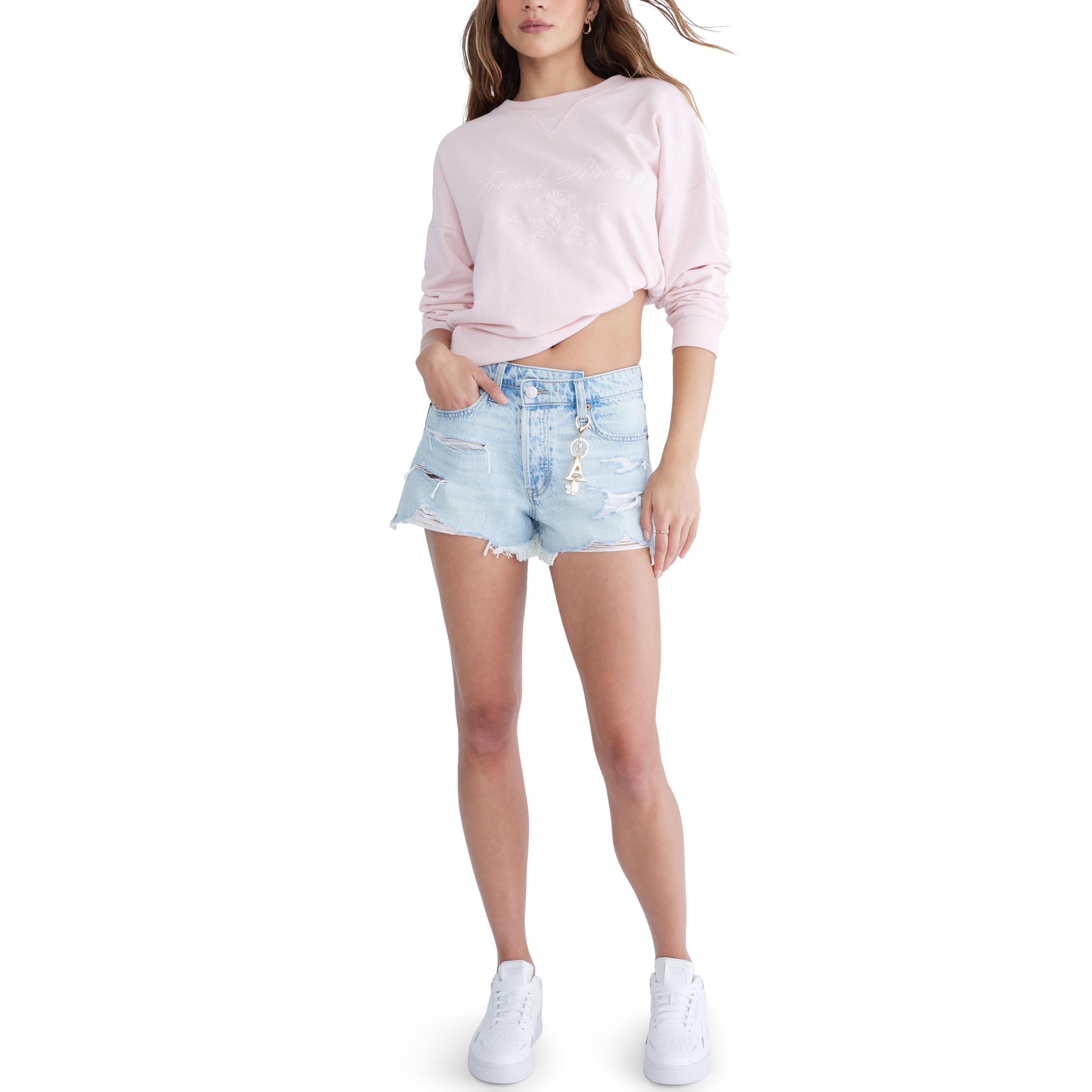 

                                                    Aeropostale Women's High Rise Crossover Jean Short
