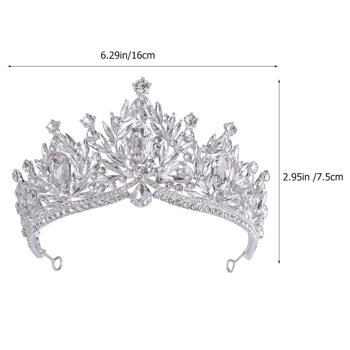 Tiara de Novia para Boda Gemas de Imitación Plateada, Accesorio Cabello de Mujer y Niña, Ligera y Elegante para Eventos Nupciales y Celebraciones Obsequios