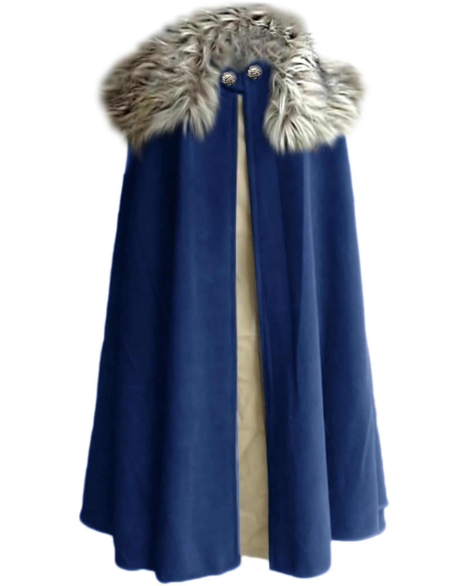 Mens Viking Cloak Fur Cape Costume Medieval Renaissance King With Fur Cloak Halloween Cosplay