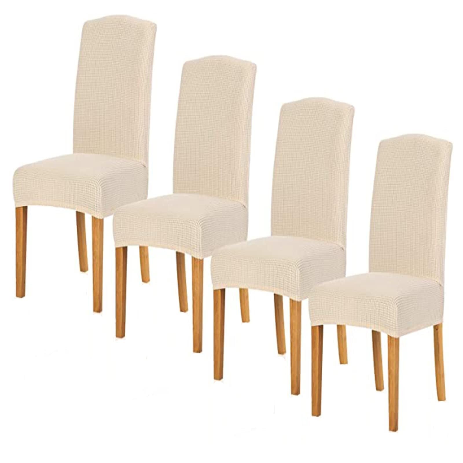 NMVAWIPT Elastic Spandex Chair Covers, Jacquard Slipcovers Stretch Removable Washable Protecter For Bar Hotel Wedding(#51,4pcs)