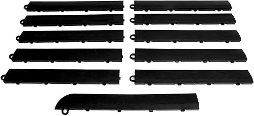 Miniatura 17 de Big Floors Kit de borde de transición femenino, borde modular de piso de garaje entrelazado duradero, compatible con productos RaceDeck, GarageTrac