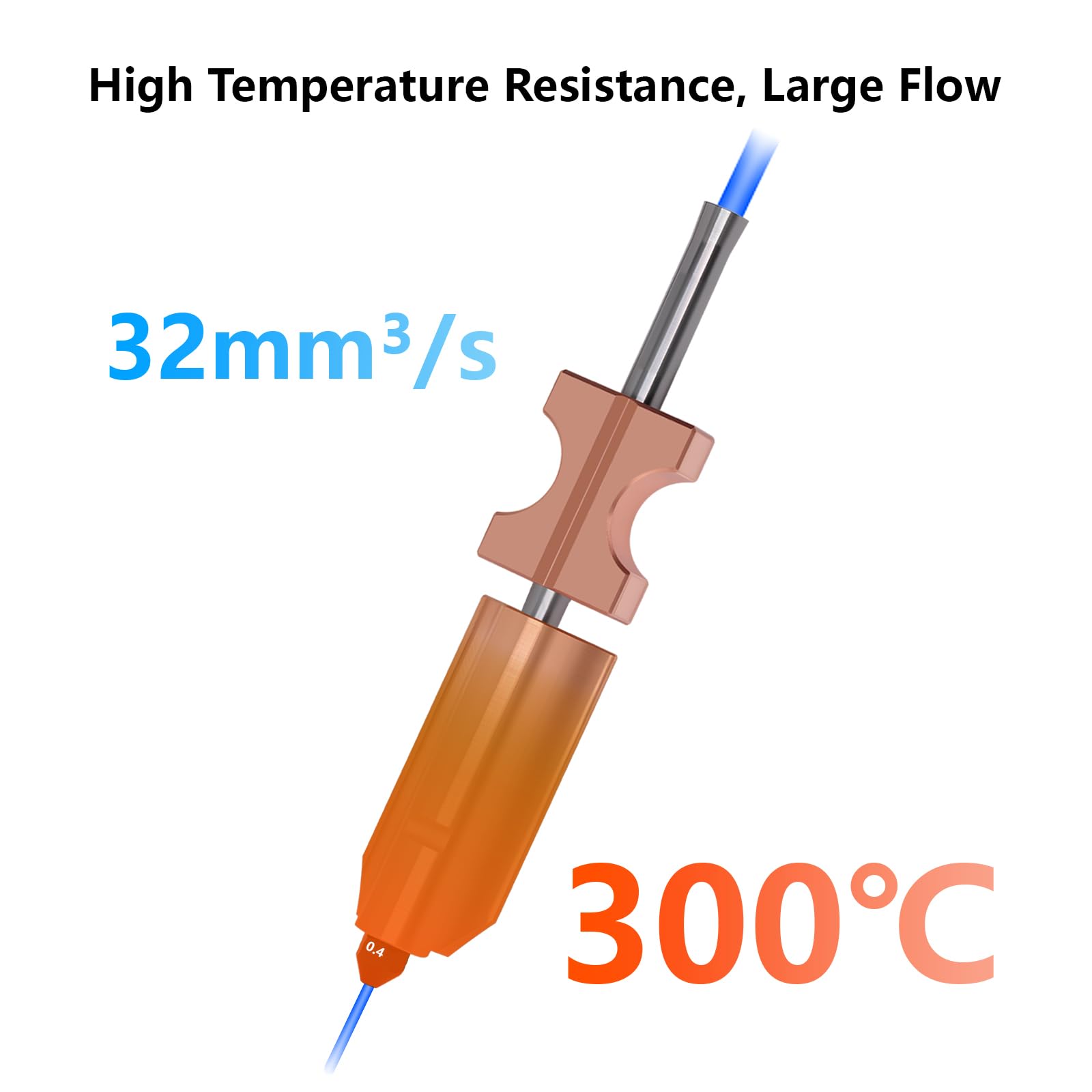 AD5X zdejmowana dysza, dysza ze stali hartowanej, rura szyjna ze stopu tytanu, blok grzewczy z miedzi chromowo-cyrkonowej, zestaw dysz Hot-End, akcesoria do Flashforge AD5X (0,25/0,4/0,6/0,8 mm)