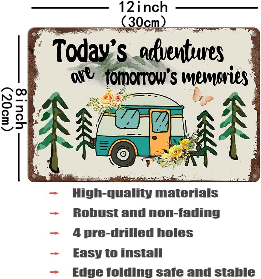 Amazon.com: Camping Wall Decor Camper Adventure Tin Sign Rv