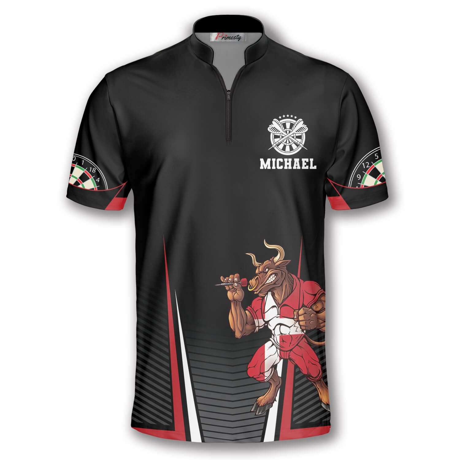 PRIMESTY Personalized Dart Jerseys for Men- Dye-Sublimated Custom Team Jerseys- Sash Collar, Size S-5XL