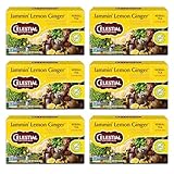 Celestial Seasonings Jammin' Lemon Ginger Herbal Tea, Caffeine Free, 20 Tea Bags Box (Pack of 6)