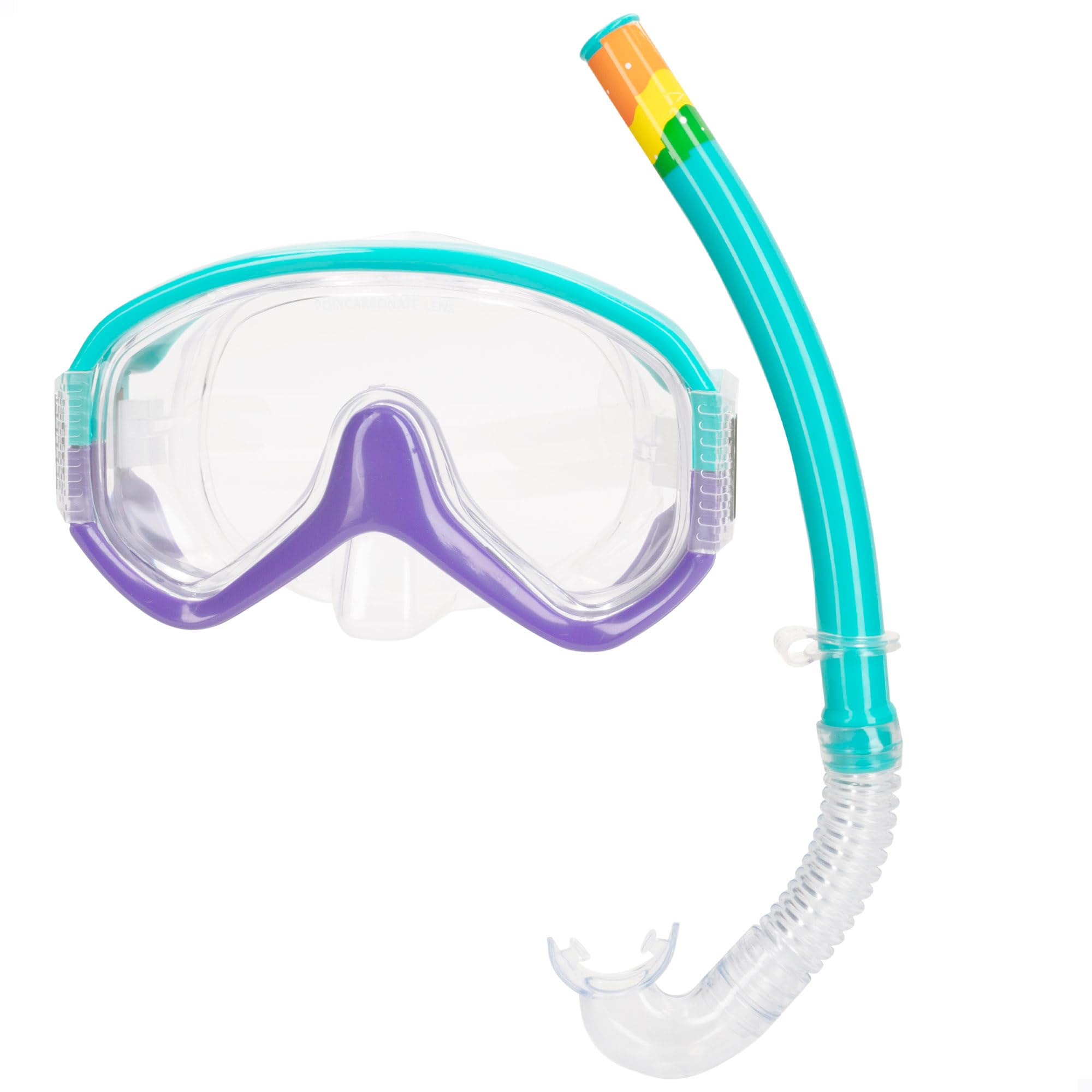 AKTIVE Aqua Sport Gafas de Buceo con Tubo Flexible Adultos, Sello Silicona, Látex Free, Lentes de policarbonato, Fácil Ajuste, Hipoalergénico, Set Snorkel, +12 años (54251)