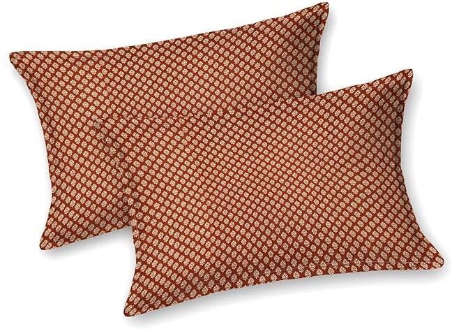 THREADHEAVEN Jaipuri Print 100% Cotton King Size Bedsheet 108x108 inch with 2 Pillow Covers | Pure Cotton | Traditional Bagru Gold Print | Soft & Breathable (Antique Gold) 2