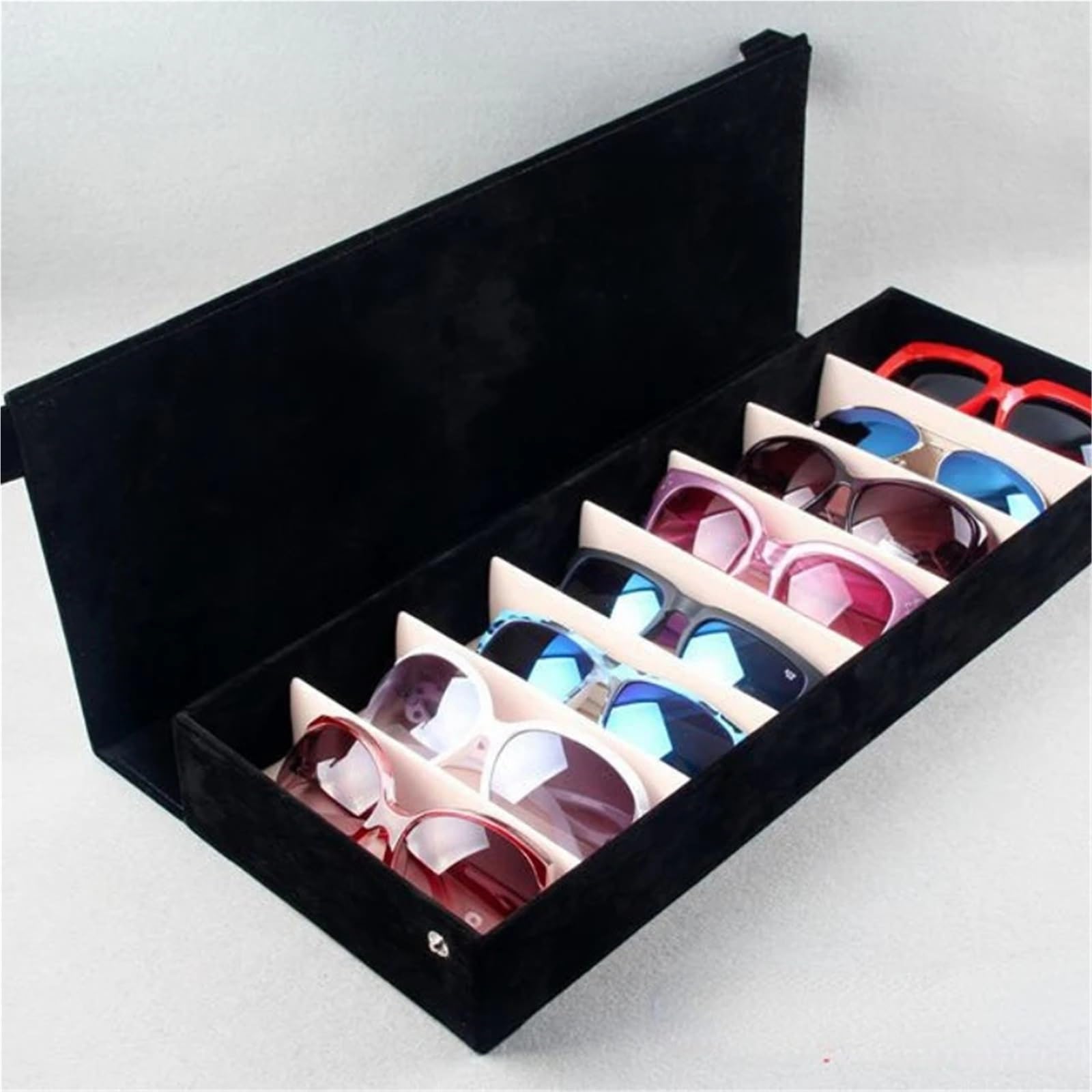 Custodia for occhiali da 2 pezzi Griglie a 8 slot Occhiali sole vista Griglia di visualizzazione Supporto for scatola for Organizzatore Per Occhiali