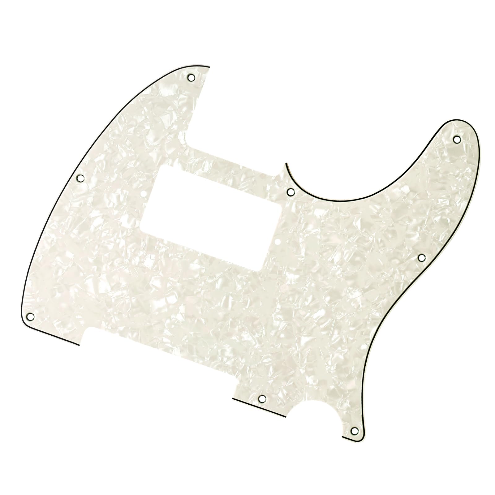 Banworks 4 Ply Tele HS/HH Pickguard 8-Hole Electric Guitar Pickguard Scratch Plate for USA/Mexican Modern Style Standard Tele Telecaster JT/HB-04 Vintage White Pearl - Image 4