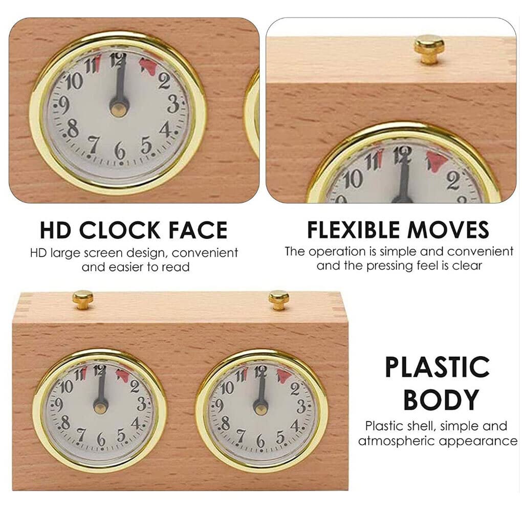 Timer per Scacchi Dama Orologio analogico Meccanico Conto alla rovescia Cronometro Strumento di cronometraggio Portatile Orologi da Gioco da Competizione