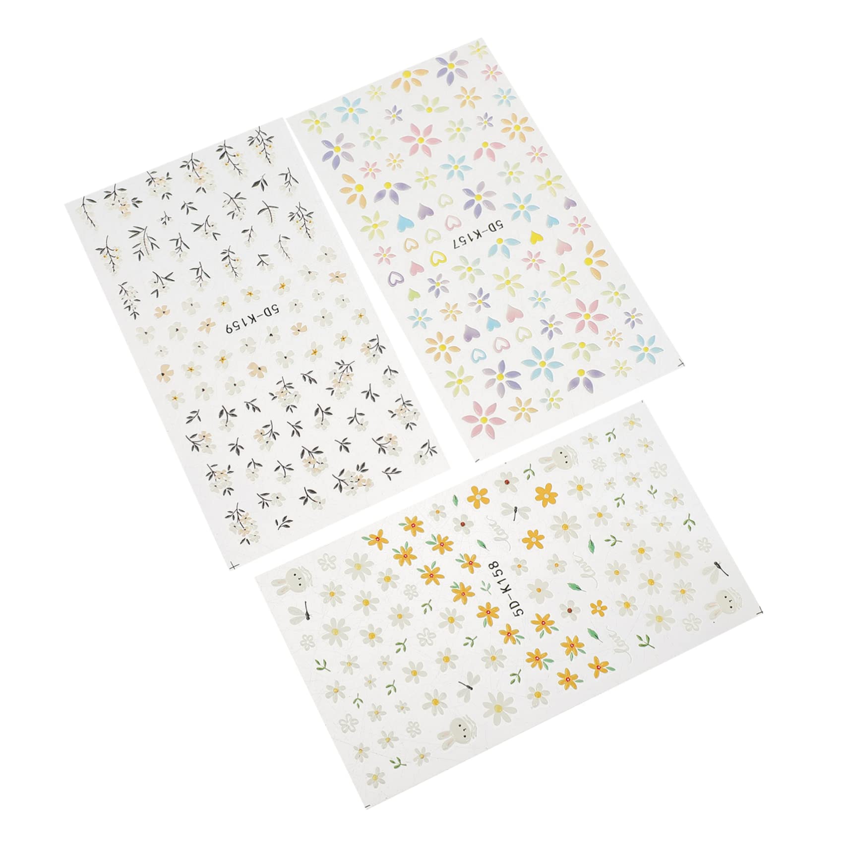 12pezzi Adesivi Per Unghie Decorazioni Per Nail Art Facili Applicare e Rimuovere Per e