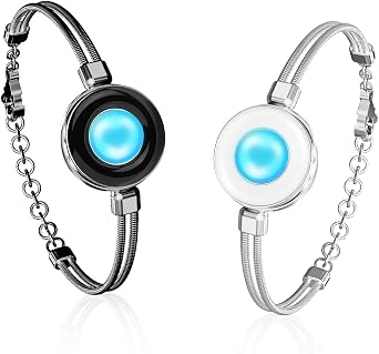 TOTWOO Couple Bracelet Couple Gifts Partner Bracelets with Touch Long Distance Relationship Gift for Long Distances Couple Love Gifts Vibration & Light Up Bluetooth Pairing Jewellery, Sun and Moon
