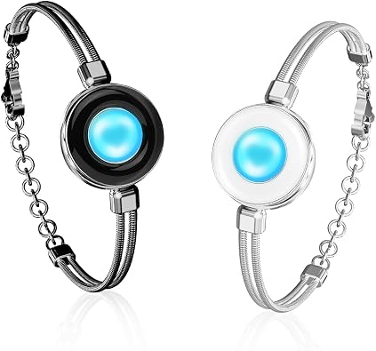 TOTWOO Long Distance Touch Bracelets with Vibration Function Smart Jewellery His and Hers Couples Matching Bracelets Sun and Moon Pattern Couple Gifts Pair One-to-One via Bluetooth Love Relationship