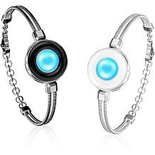 TOTWOO Touch Bracelet for Couple Vibration & Light Up Bracelets Long Distance Gifts for LDR One-to-One Bluetooth Pairing via App Snake Chain Candy