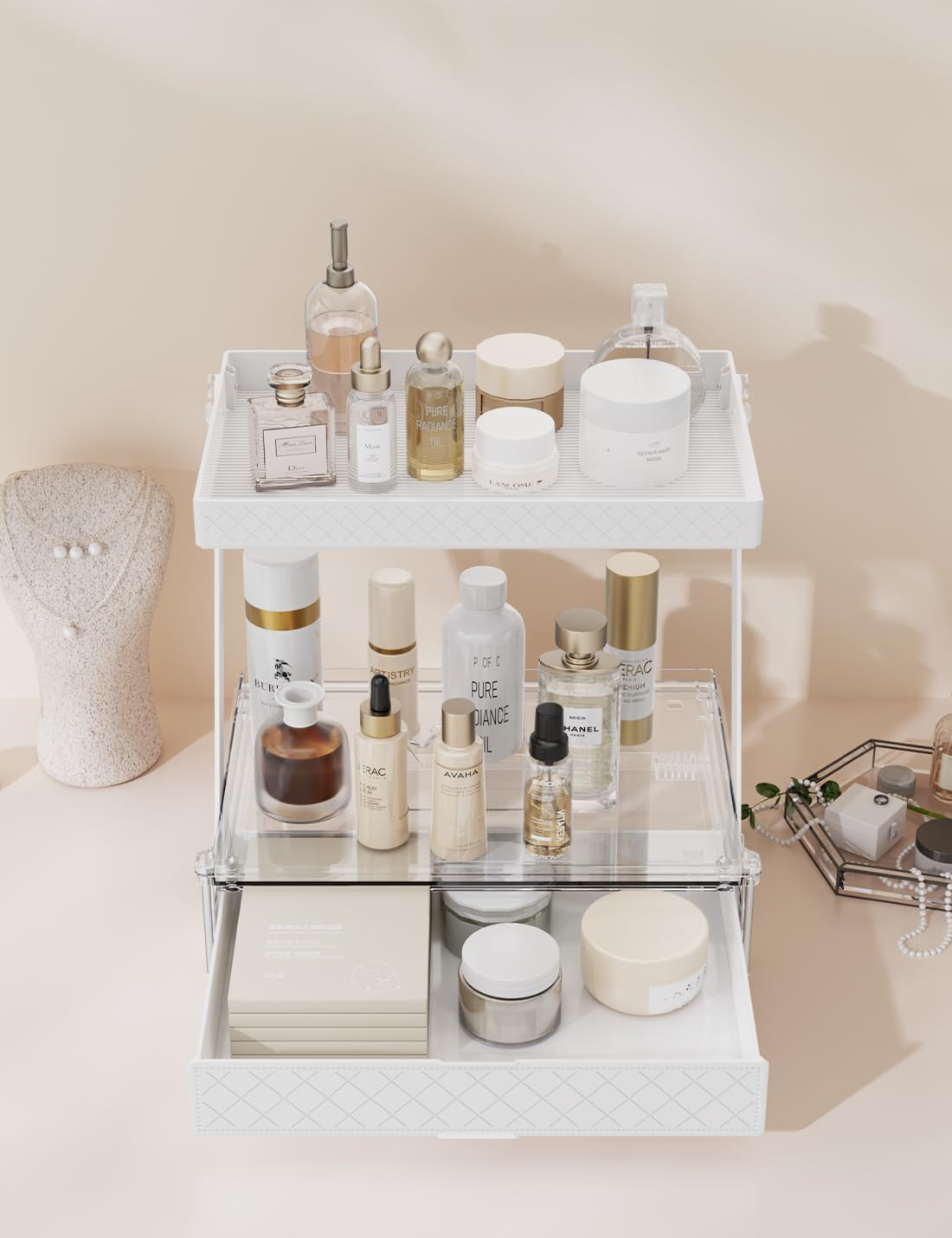 Amazon.com: NEATORA 2 Tier Bathroom Countertop Organizer, Z-Shaped