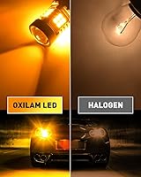 Vista 3 de OXILAM - Bombilla de luz LED para señal de giro BA15S 1156, CANBUS sin errores, 2200K, amarillo ámbar, 2800 LM, para 7506, 1156A, 1003, 1141, P21W
