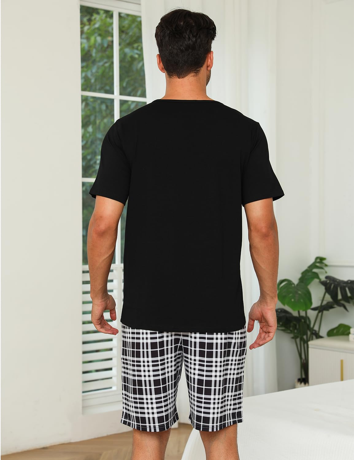 Pyjamas Couple Ensemble Confort Manches Courtes en Coton Doux | Ensemble couple manches courtes coton doux, léger respirant, confort maison, parfait cadeau romantique