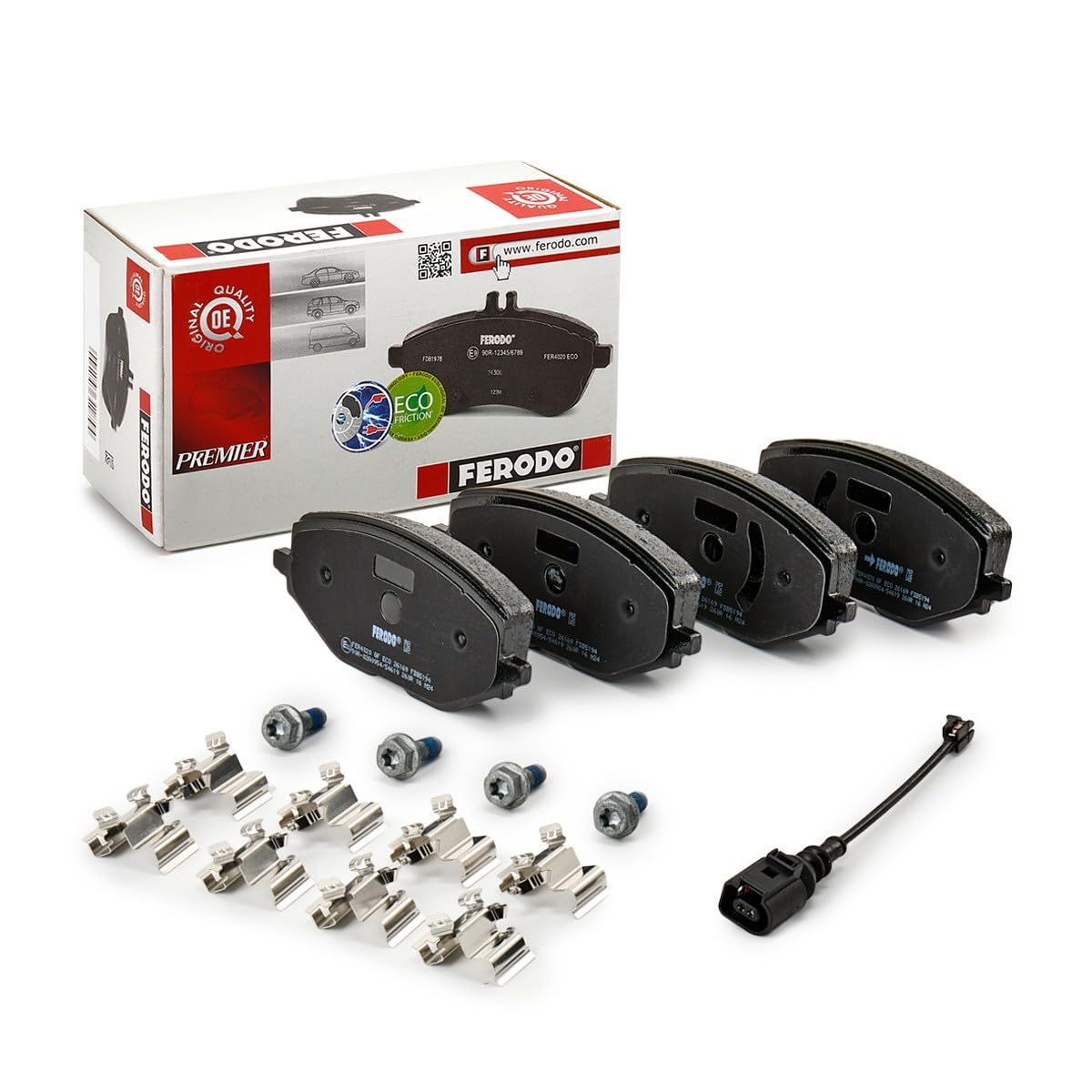FERODO Plaquettes de freins Avant contact de signal d'usure inclus Épaisseur 19mm avec accessoires FDB5194 Compatible avec VW Golf VIII 3/​5 portes CD1 Golf VIII Variant CG5 Caddy V Break SBB, SBJ