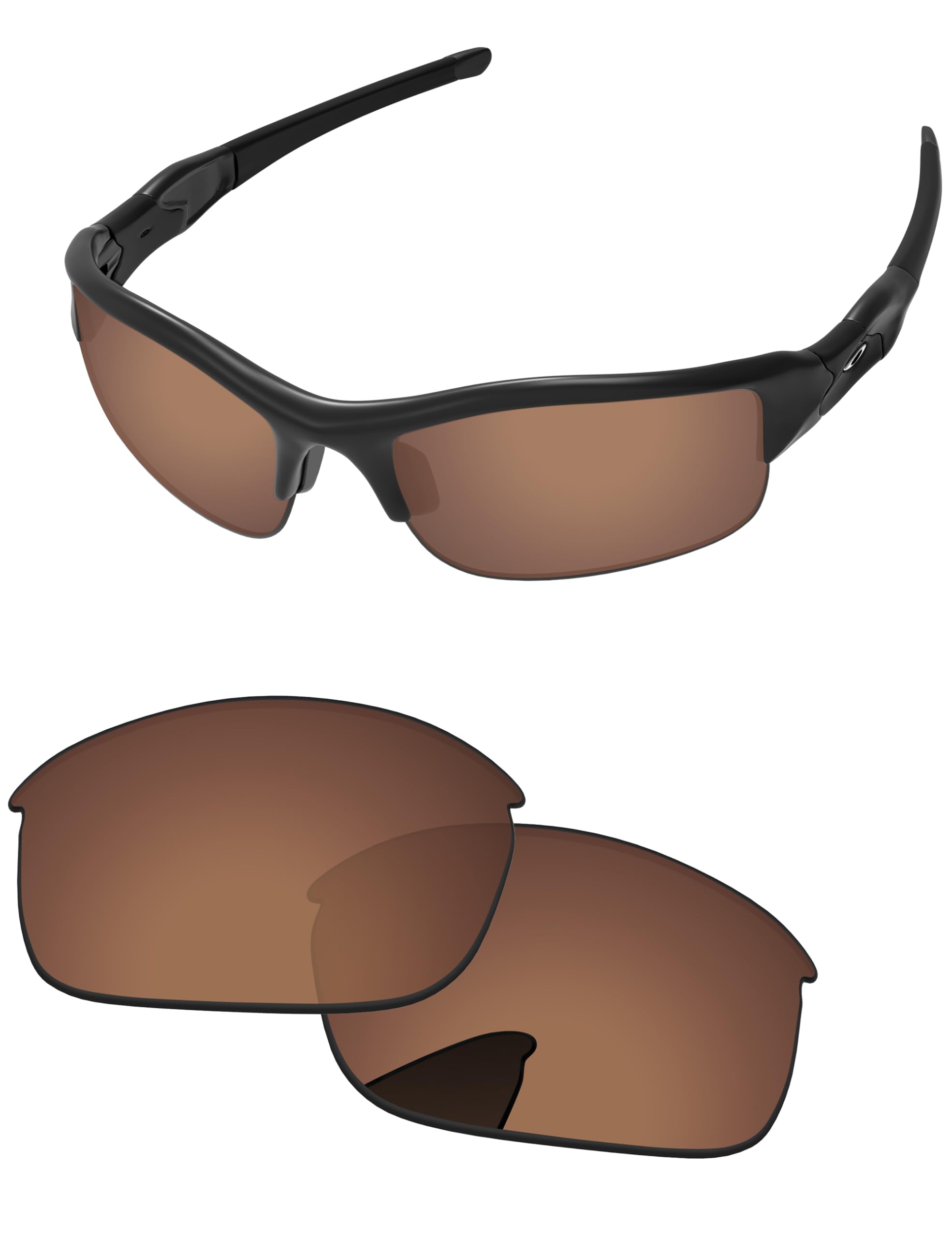 Lentes de repuesto para gafas de sol Oakley Flak Jacket OO9008, Café Cobre, Flak Jacket