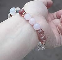 Vista 203 de Precious Gemstone Natural Crystal Healing Bracelet, Rutilated Quartz, Moonstone, Quartz Handmade Original Design Bracelet
