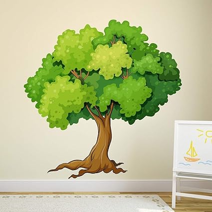 Wallzone Big Tree Medium Vinyl Wallsticker (110 cm x 110 cm)