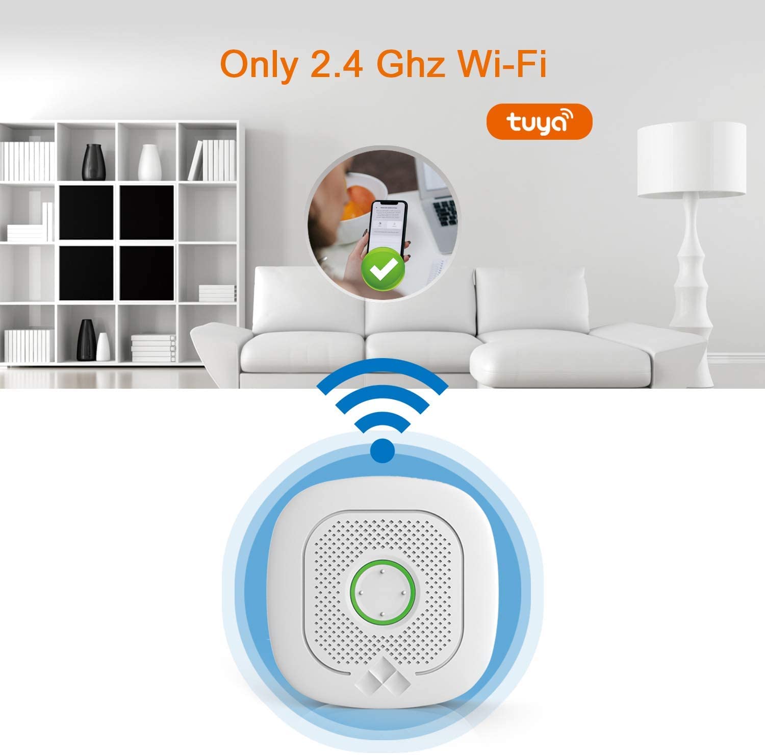 Wolf-Guard WS-03 Sistema de Seguridad de Alarma Independiente/WiFi para Taller/apartamento, Alarma de Garaje, Alarma de cabaña de Troncos/cobertizo, (90 dB)