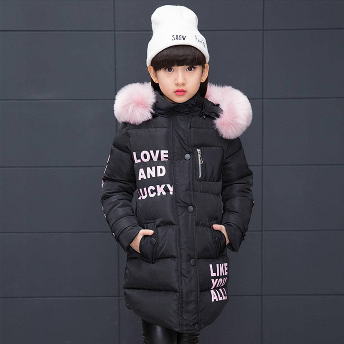 Mantel Mädchen mit Fellkapuze Lang, Winterjacke Girl mit Pelzmütze Oberbekleidung Kinderjacke…