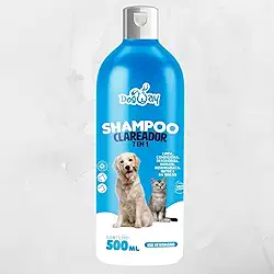 DogWay Shampoo Clareador 7 em 1 para Cães e Gatos, Branqueador Óptico com Extrato de Algodão, 500ml, Limpa, Condiciona, Desodoriza, Hidrata, Desembaraça, Nutre e Dá Brilho