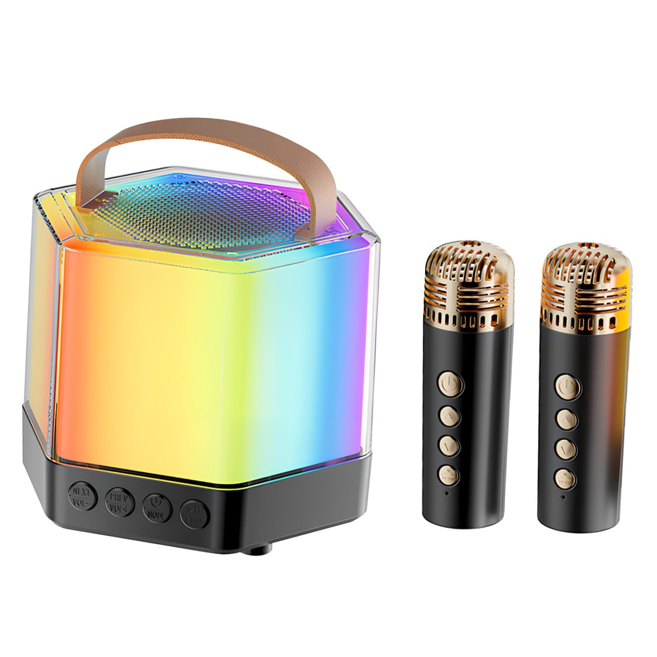 Mini Máquina de Karaoke Portátil Q7 con Micrófonos y Altavoz