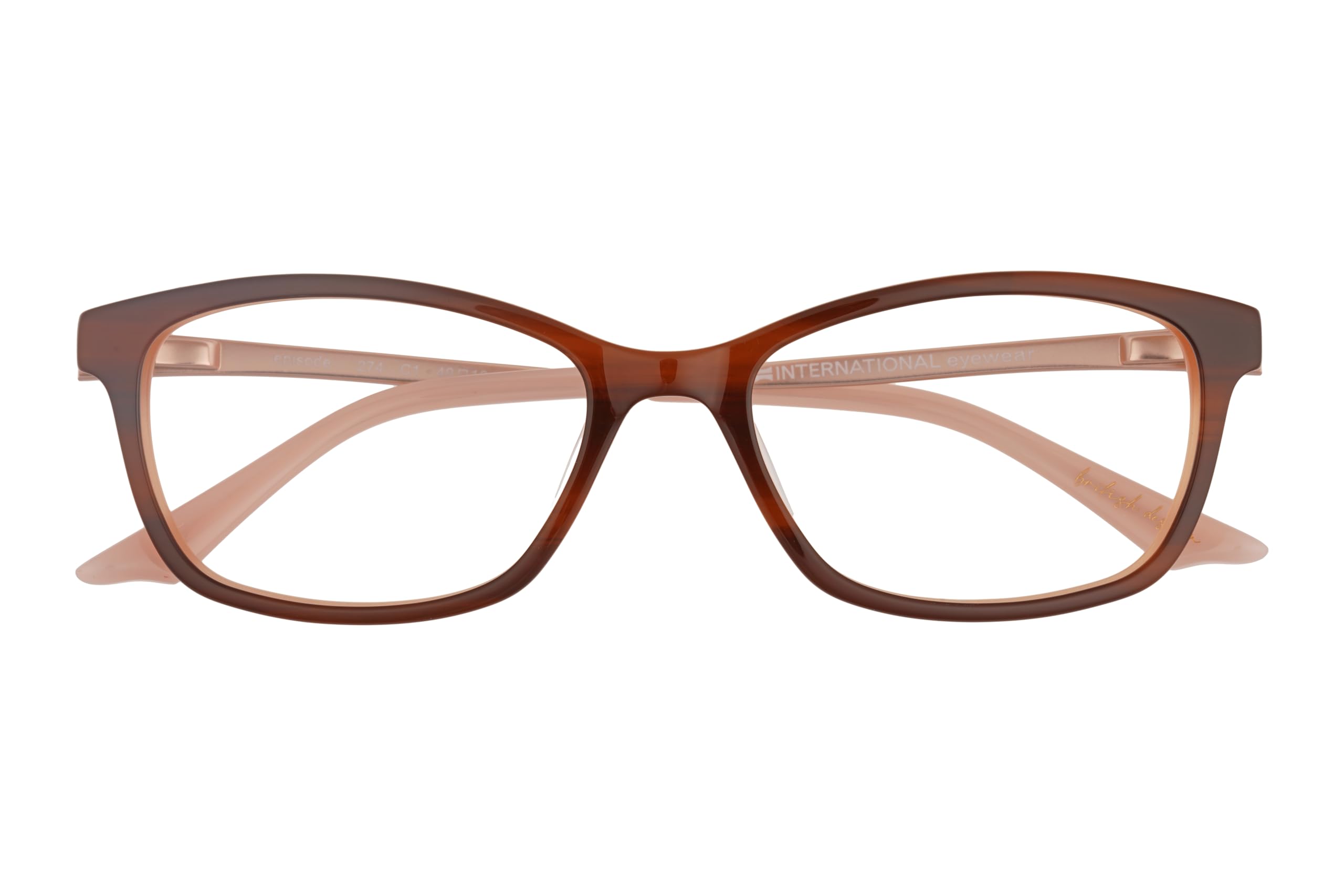 Episode Brille mit Sehstärke für Damen optional mit Sonnenbrillentönung oder Blaulichtfilter, Oval, gefertigt aus Acetat, Modell: EPO-274-C1-49 (inklusive Brillenetui)