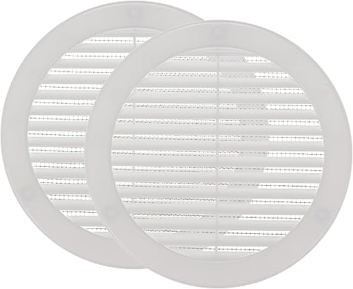 Miniatura 23 de Vent Systems 4 pulgadas (dimensiones de apertura) - Paquete de 5 - Cubierta de ventilación de alero negra - Rejilla de ventilación de aire redonda